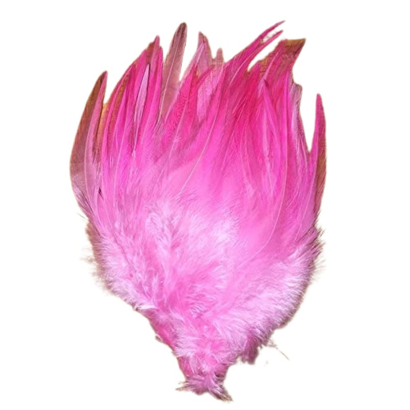 Creative Angler Saddle Hackle for Fly Tying/Tying Flies (Hot Pink) - Image 1